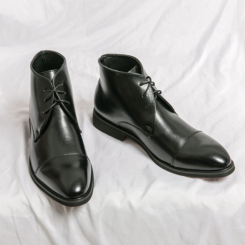 Men's Size Pointed Business Formal Wear British Boots
