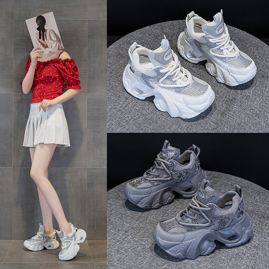 Women's European Goods Mesh Breathable Clunky Fashion Summer Sneakers