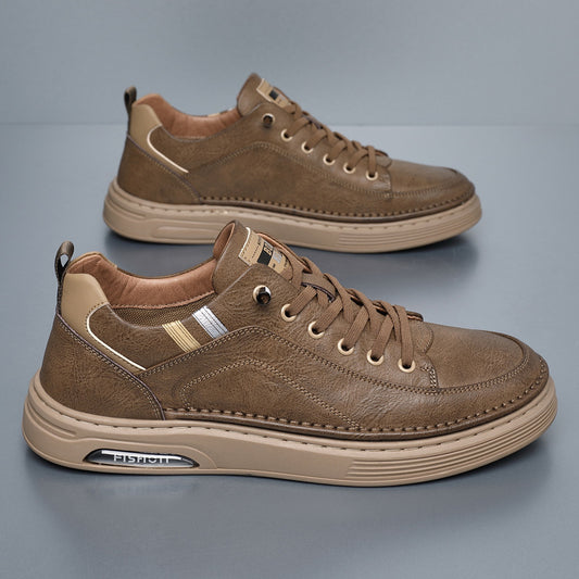 Men's Autumn Fashion Cowhide Breathable Sports Slip-on Leather Shoes