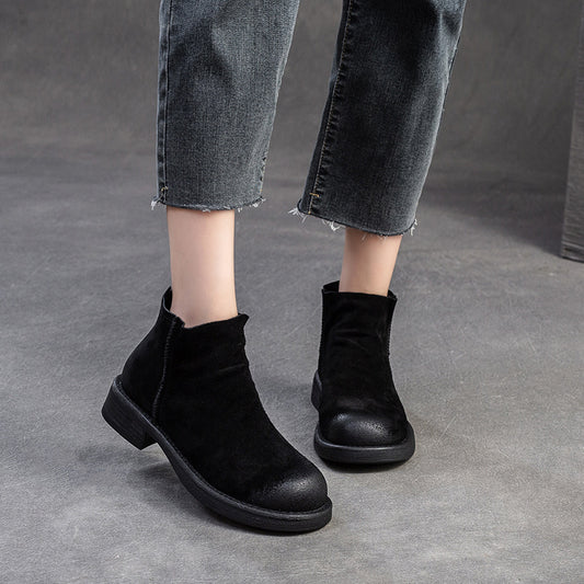 Women's Matte Chelsea Simple Commute Short Fashion Boots