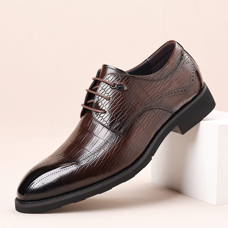 Men's Business Formal Wear Cowhide Wedding Genuine Leather Shoes