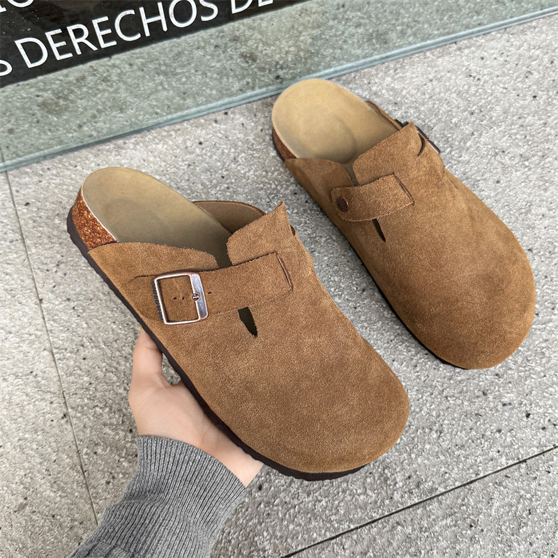 Slip-on Retro Minimalist Design High-grade Outerwear Sandals