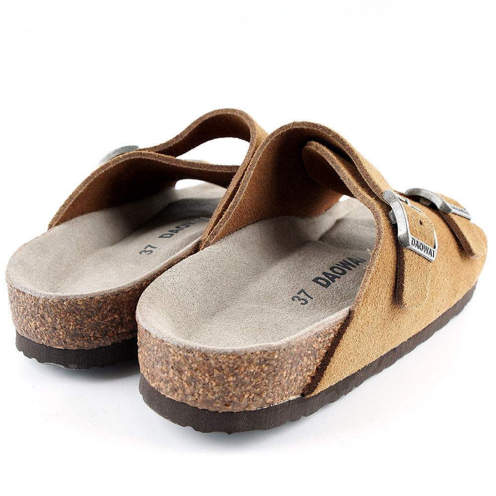 Trendy Cork Suede Soft Bottom Series Sandals
