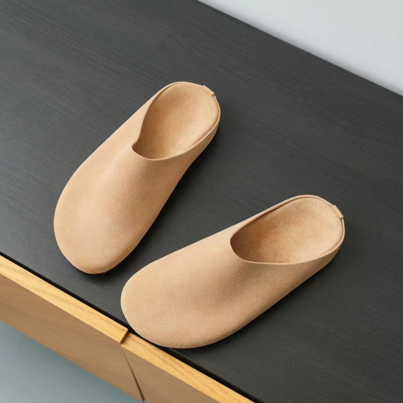 Version Thick-soled Slip-on Closed Toe Half Sandals