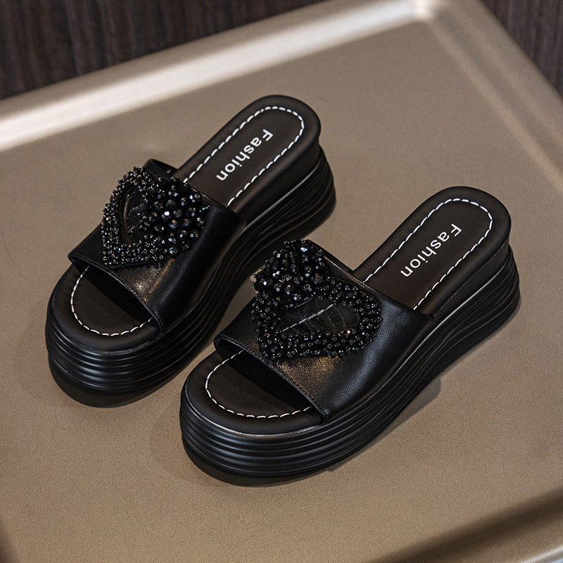 Women's Increasing Summer Wear Leisure Platform Thick Slippers