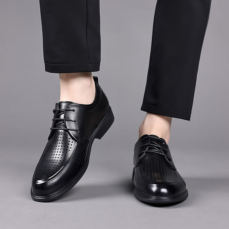 Men's First Layer Cowhide Business Formal Wear Hollowed Men's Shoes