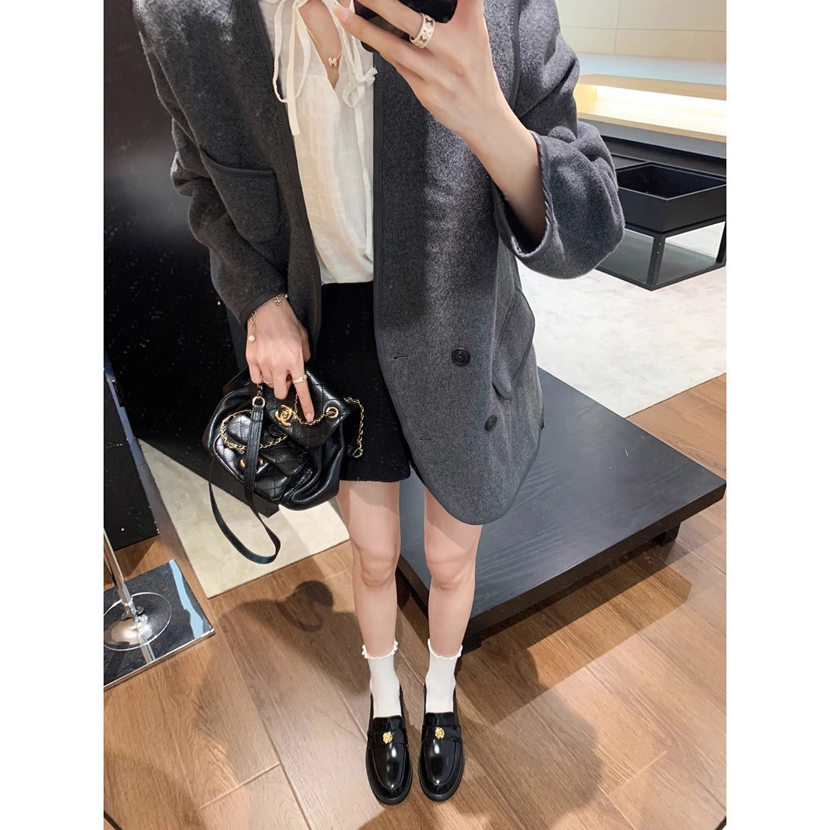 Women's Mom Expensive Camellia Gold Buckle Slip-on Loafers
