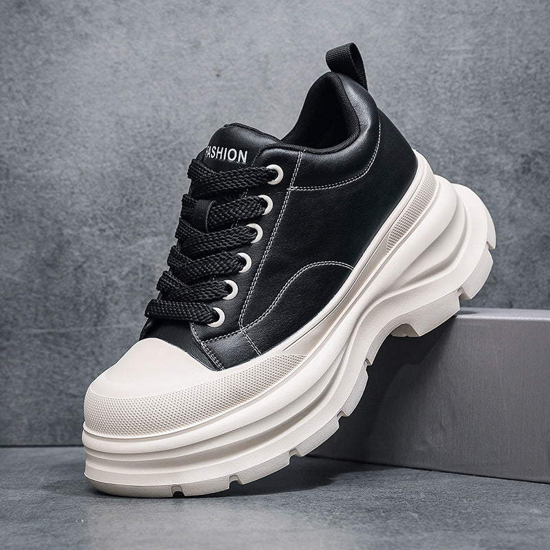 Boys Elevator Thick Bottom High-grade Muffin Soft Surface Comfortable Trendy Men's Casual Shoes