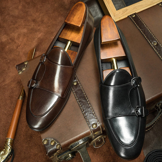 Men's Elegant Calfskin Business Korean British Leather Shoes