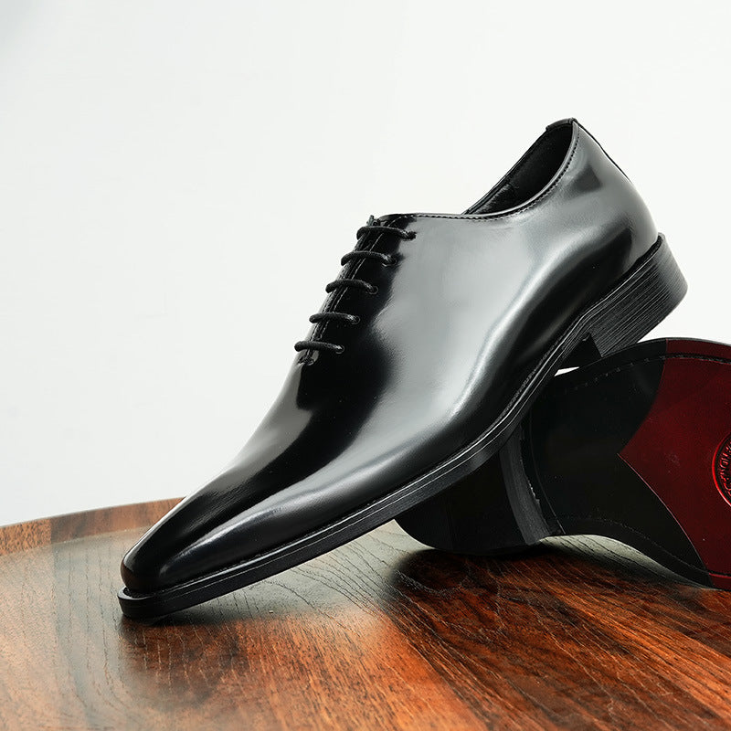 Men's Business Formal Wear One-piece Oxford British Square Leather Shoes