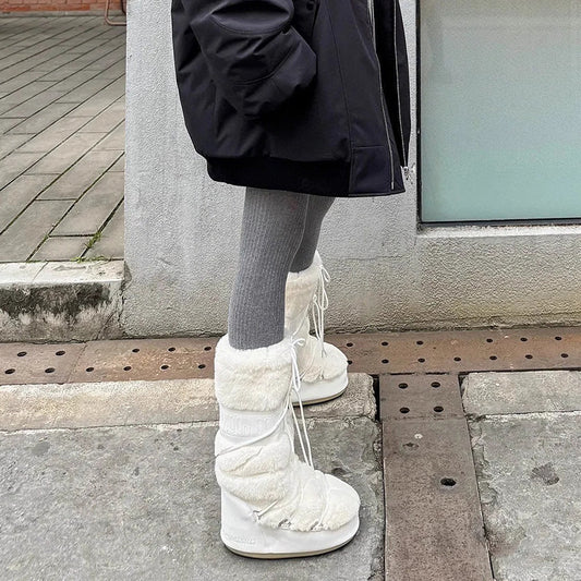 Women's Winter Thick Warm Sleeve Cotton Strap Snow Boots