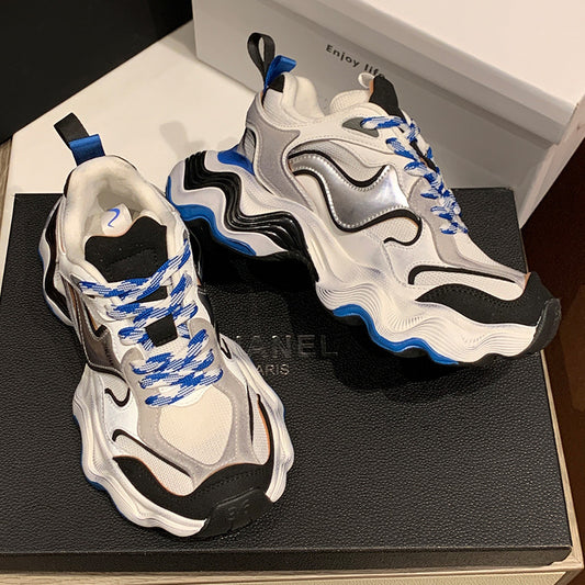 Women's & Men's Sier Wave Platform Dad Height Increasing Casual Shoes