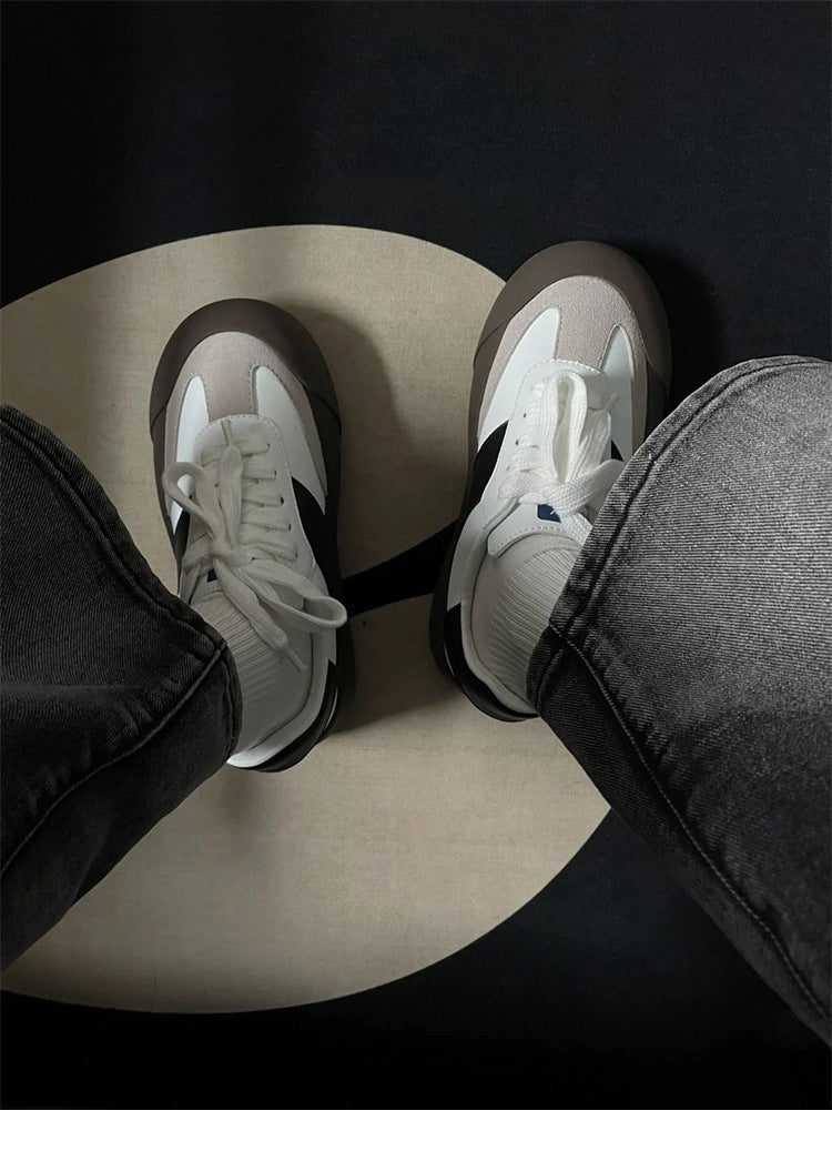 Women's White Puffy Platform Fat German Training Women's Casual Shoes