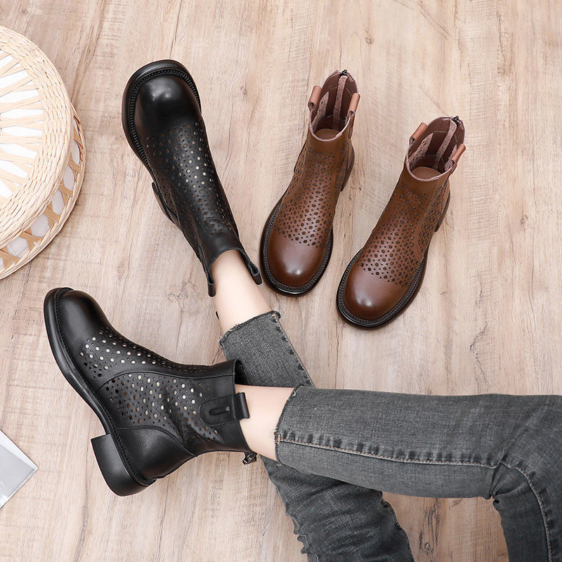 Women's Short Summer Martin Hole Flat Bottom Women's Shoes
