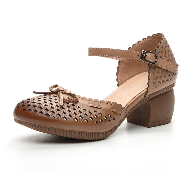 Women's Thick Soft Bottom Chinese Style Top Heels