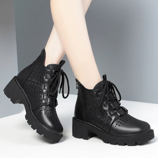Women's Mesh Mid Chunky Rhinestone Lace Plus Sandals