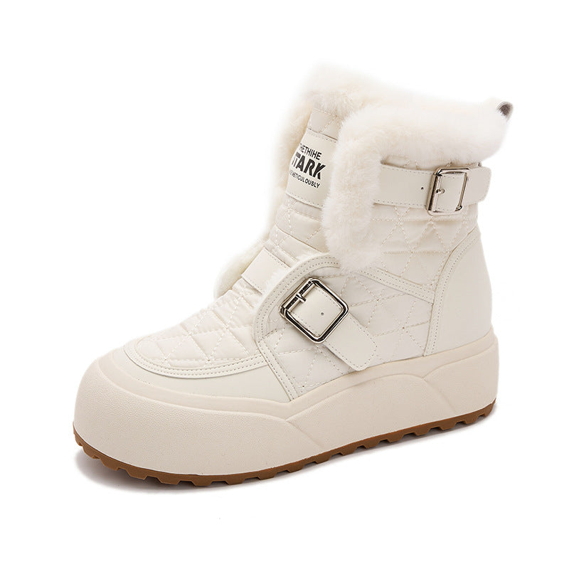 Women's Mid Northeast China Cotton Fashion Thickened Snow Boots
