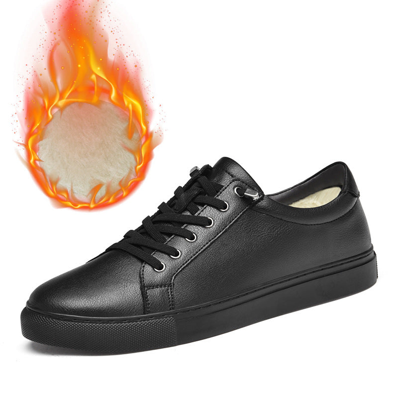 Men's Four White Hollow Korean Breathable Board Casual Shoes