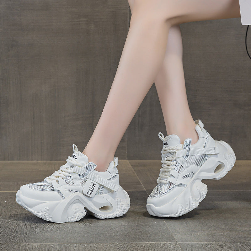 Women's Breathable Mesh Surface Increased Foam Bottom Dad Men's Shoes