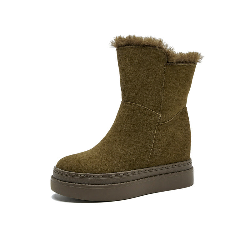 Women's Winter Genuine High Tube Two-way Wear Snow Boots