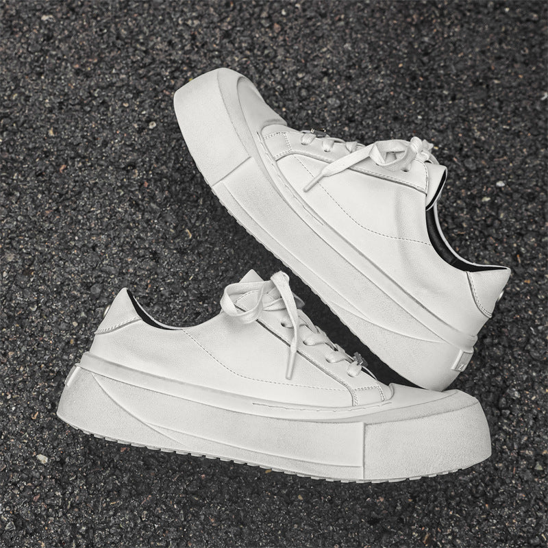 Men's Thick Sole Height Increasing British Distressed Warped Sneakers