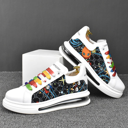 Men's Spring Breathable Trendy Korean Style Cowhide Casual Shoes