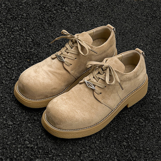 Toe Derby Lovers Wild Thick Sole Leather Shoes