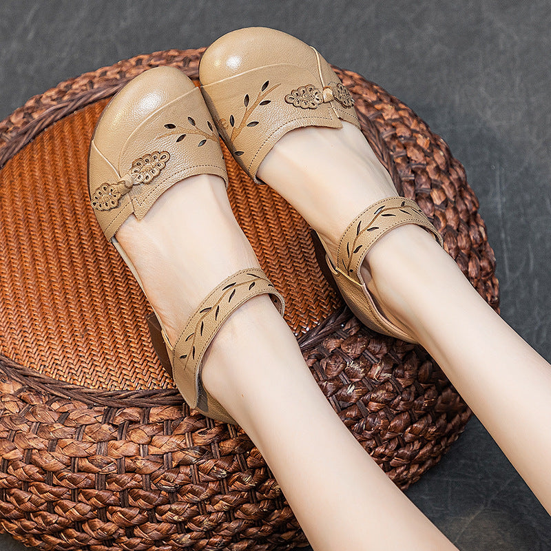 Women's Summer Retro Chinese Style Closed Toe Heels
