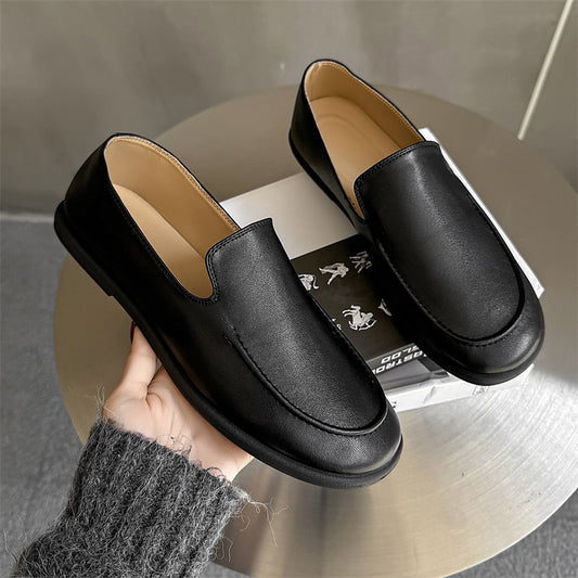Men's Pedal Flat Commute Leisure British Style Leather Shoes