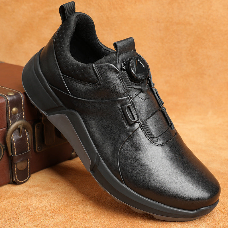 Men's Business Black Fashion Trendy Winter British Leather Shoes