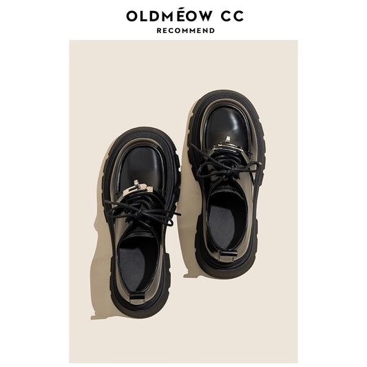 Women's Thick-soled British Style Small Genuine Retro Women's Shoes