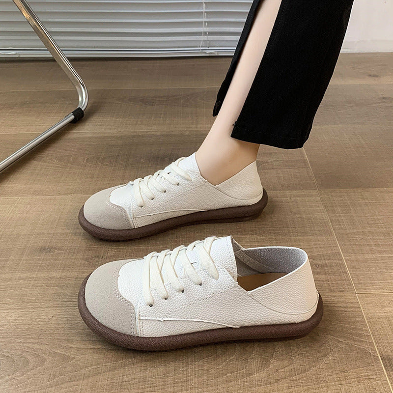 Women's Plus Size Real Pumps Flat Mori Style White Soft Women's Shoes