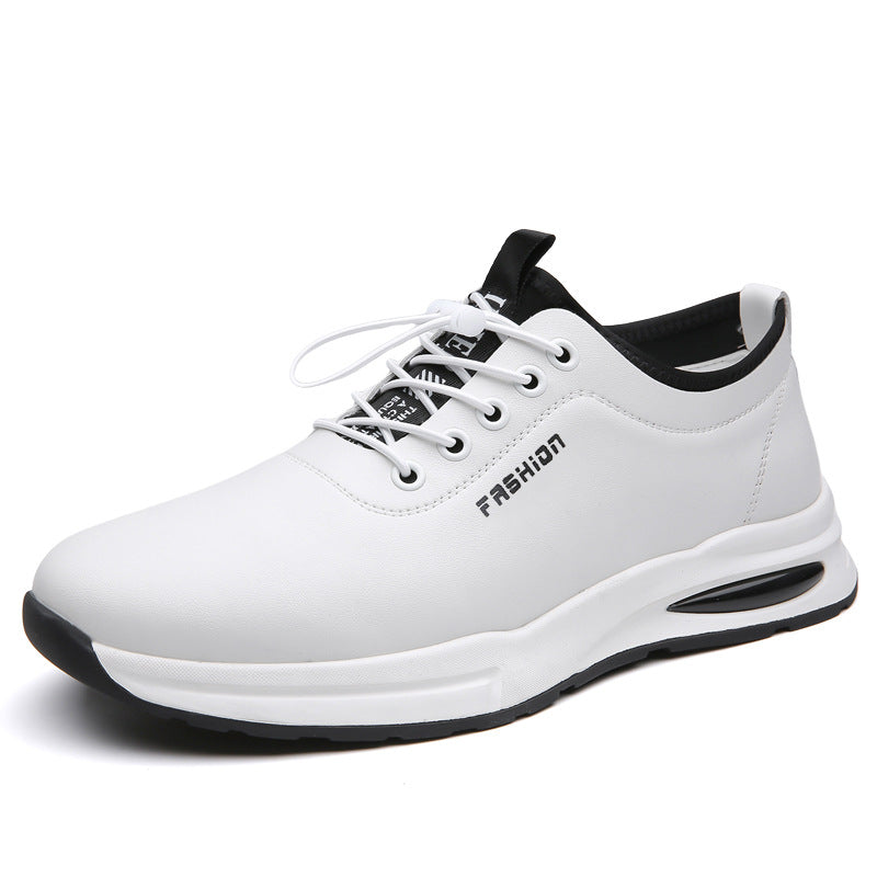 Men's Soft Thick-soled Business White British Slip-on Leather Shoes