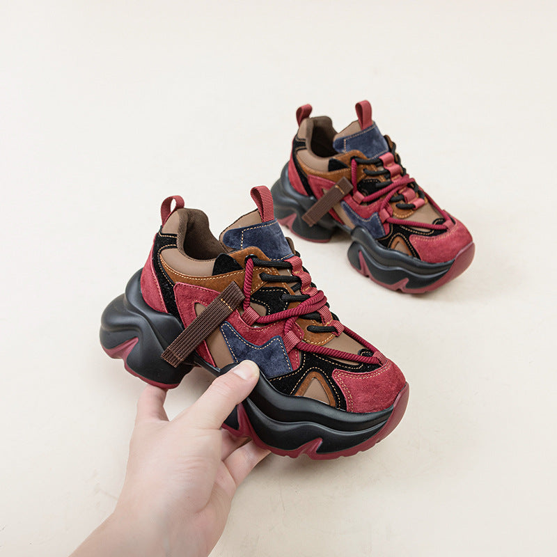 Clunky Female Winter Fleece-lined Platform Height Women's Sports Shoes