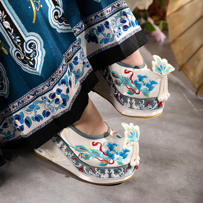 Women's Feather Spring Wedge Warped Head For Canvas Shoes