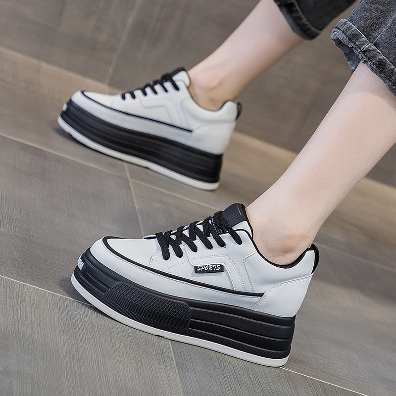 Women's Korean Style Thick Bottom Hidden White Wedge Women's Sports Shoes