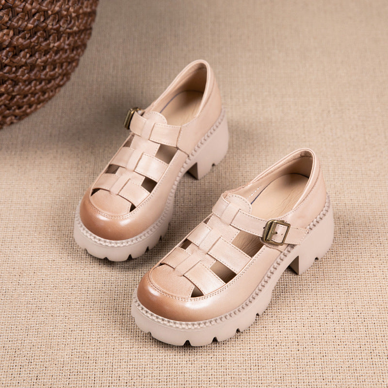 Women's Summer British Style Retro Authentic Platform Sandals