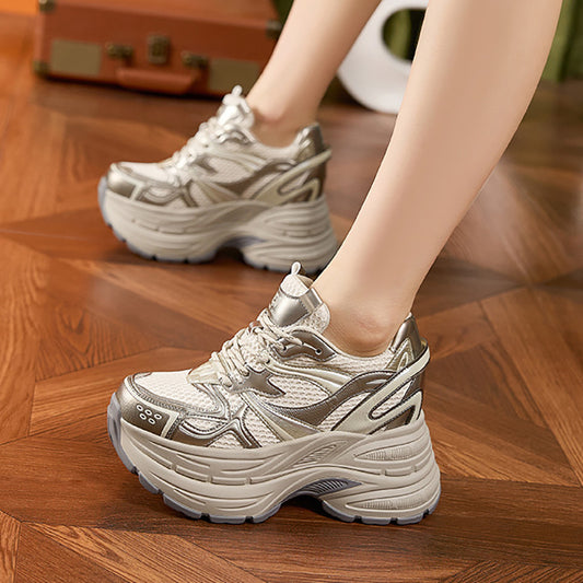 Women's Platform Dad Spring Fashionable Muffin Breathable Sneakers