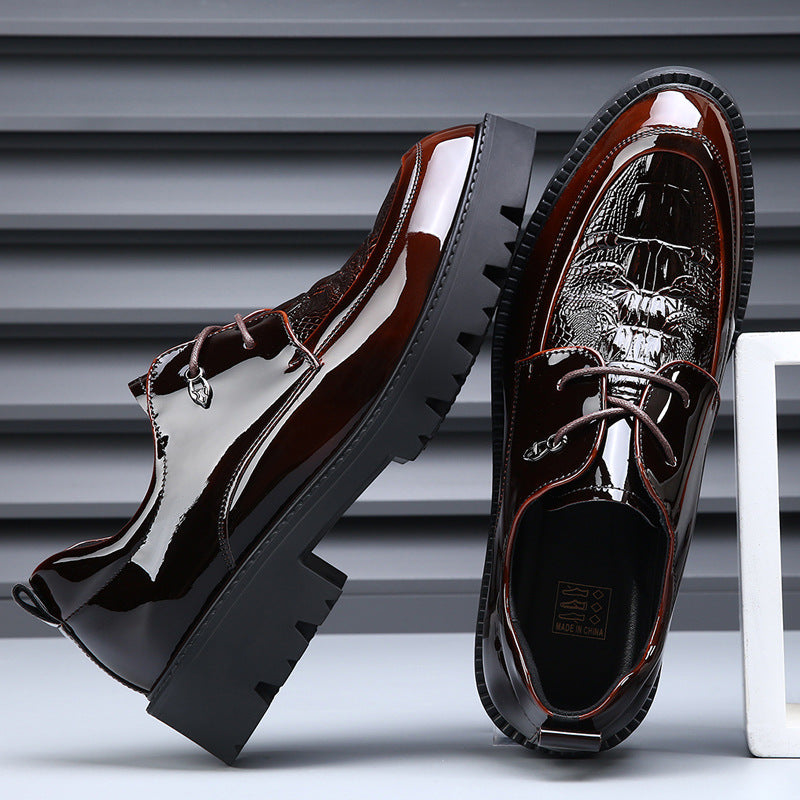Men's Size Spring Breathable Height Increasing Groom Men's Shoes