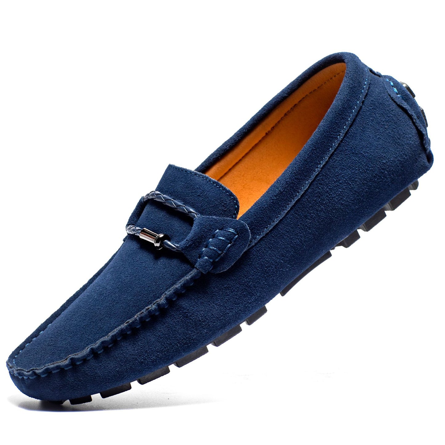Men's Belt Buckle Leisure Slip On Suede Casual Shoes