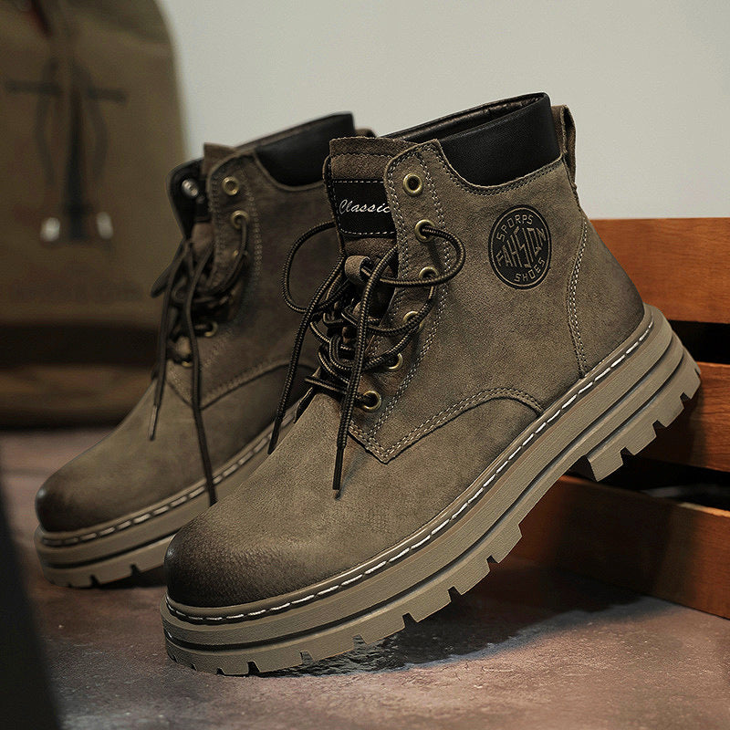 Men's Spring Oversized Martin Worker Widened Trendy Boots