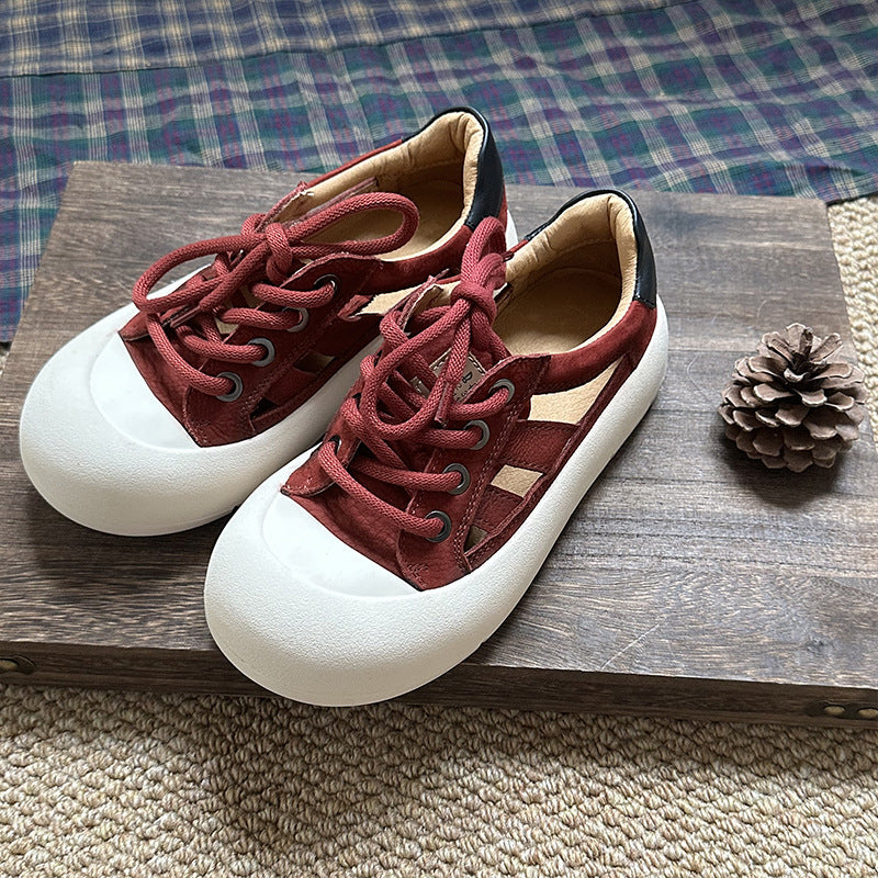 Women's Platform Genuine Big Toe Board Top Casual Shoes