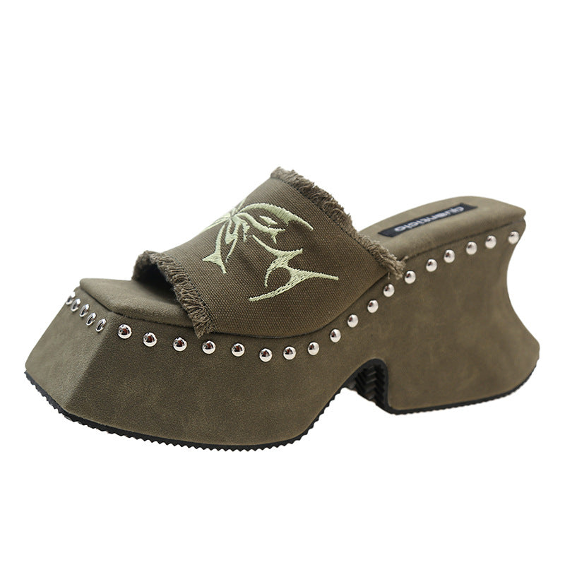 Women's Fashion Korean Style High Platform Wedge Slippers