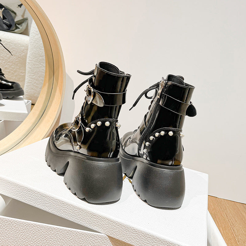 Women's & Men's Short Wear Fashion Lace Up British Style Boots