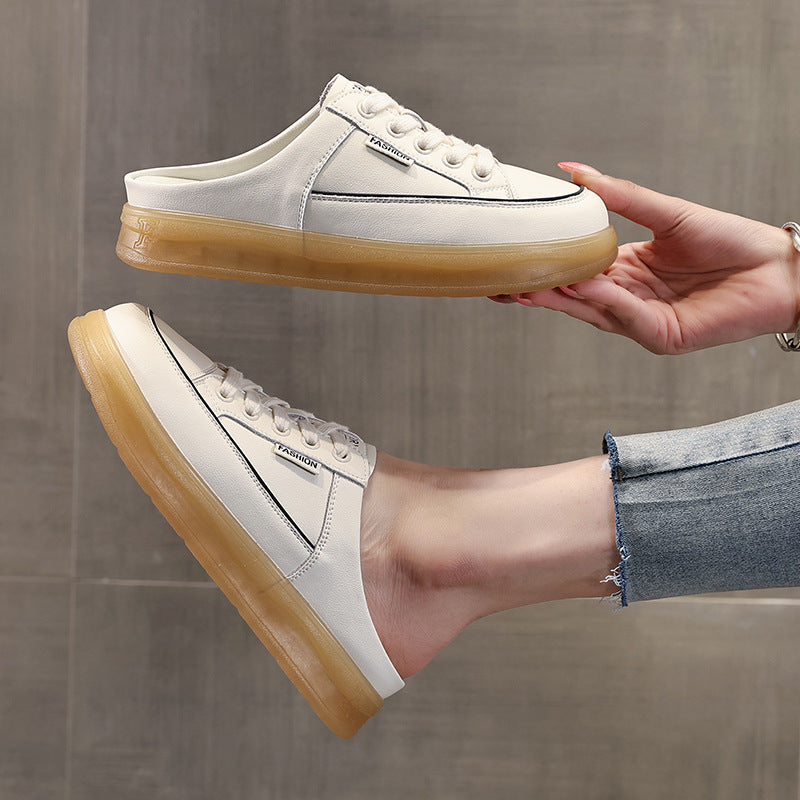Women's Outerwear Summer Semi Slip-on White Tied Casual Shoes