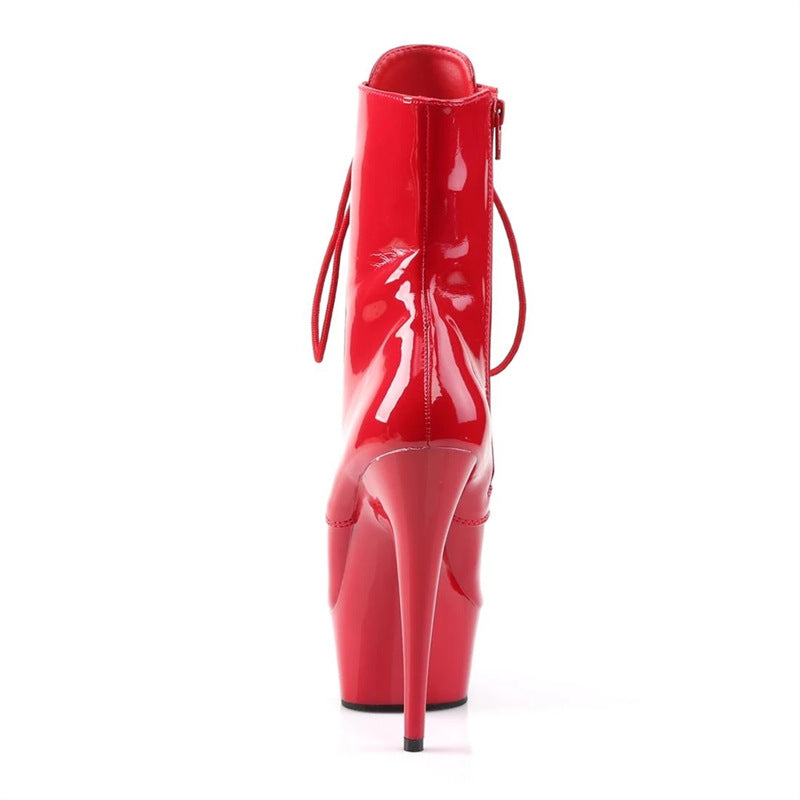 Women's Super High Stiletto Waterproof Platform Transparent Short Boots