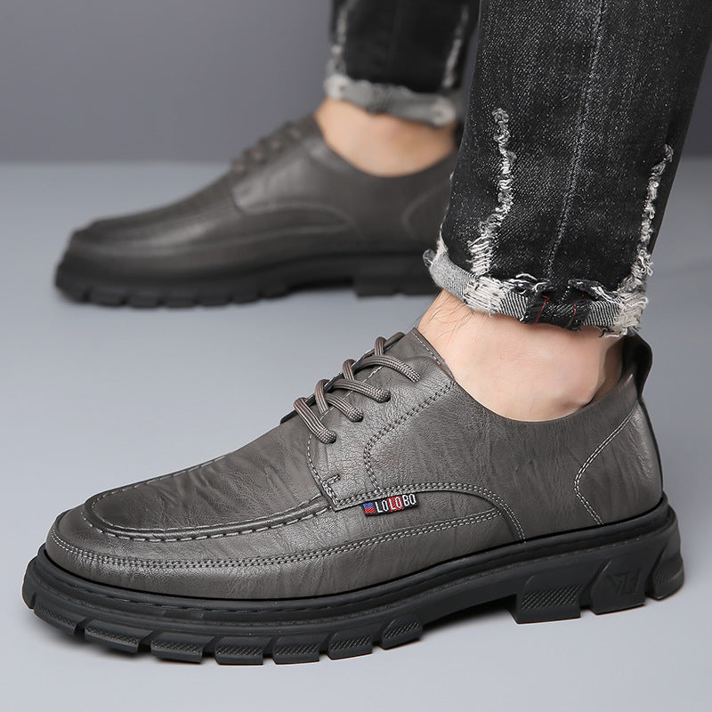 Men's Full Cowhide Star Toe Breathable Increased Men's Shoes