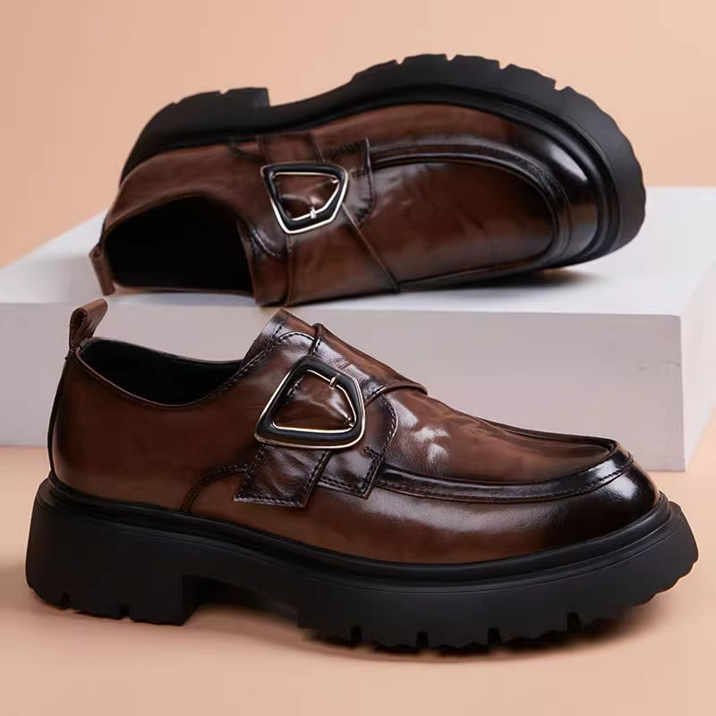 Men's Winter Breathable Business Formal Slip-on Platform Men's Casual Leather Shoes