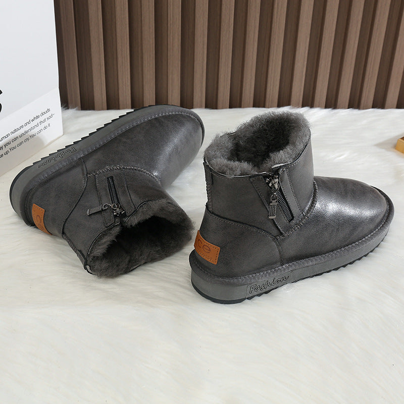 Men's Fur Winter Fleece Lined Padded Warm Keeping Glossy Northeast Boots