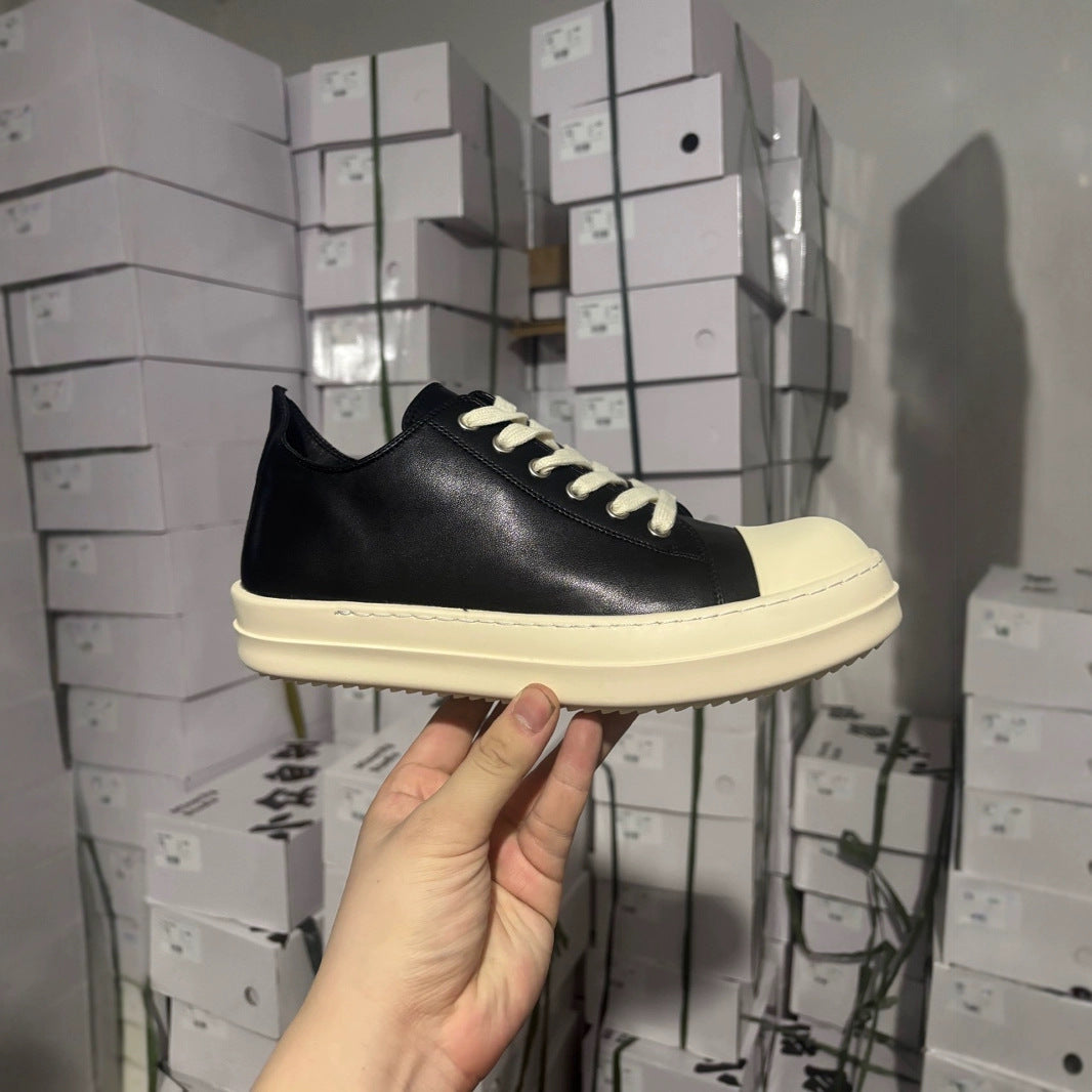Men's Summer Thick Sole Increased Leisure Black American High Street Men's Board Shoes